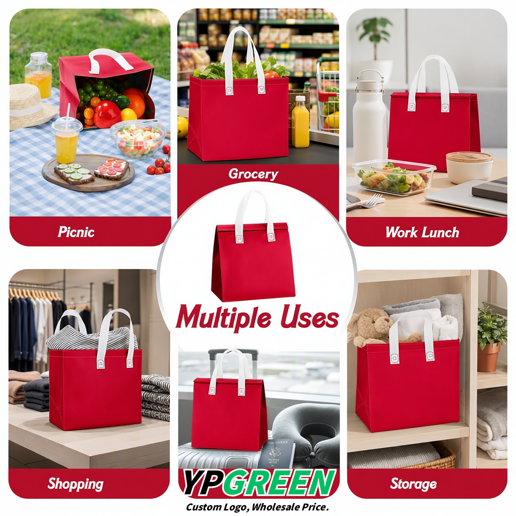 Scarlet 4-Cup insulated take away bags wholesale 9.5 x 9.5 x 6 inches for Hot & Cold Drink Delivery