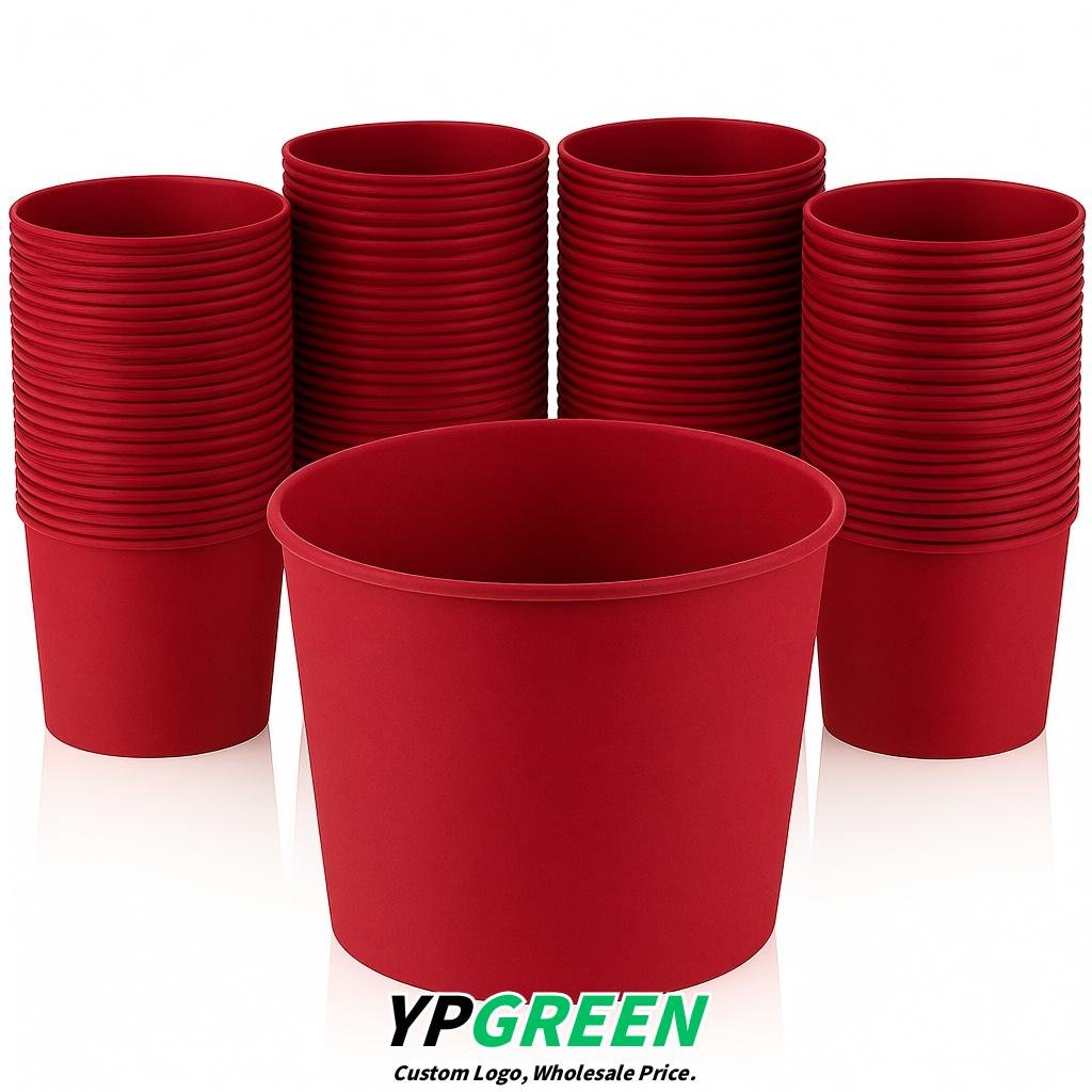 Scarlet 85 oz Paper Buckets 6.9x5.7x6.3 Inches Cardboard Food Container
