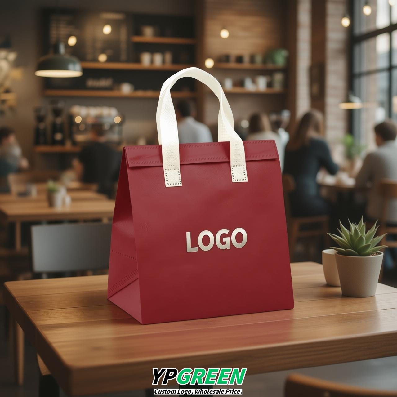 Scarlet 4-Cup insulated take away bags wholesale 9.5 x 9.5 x 6 inches for Hot & Cold Drink Delivery