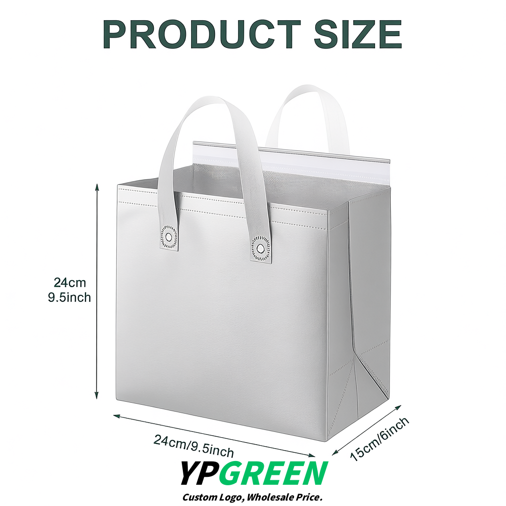 Silver 4-Cup insulated take away bags wholesale 9.5 x 9.5 x 6 inches for Hot & Cold Drink Delivery