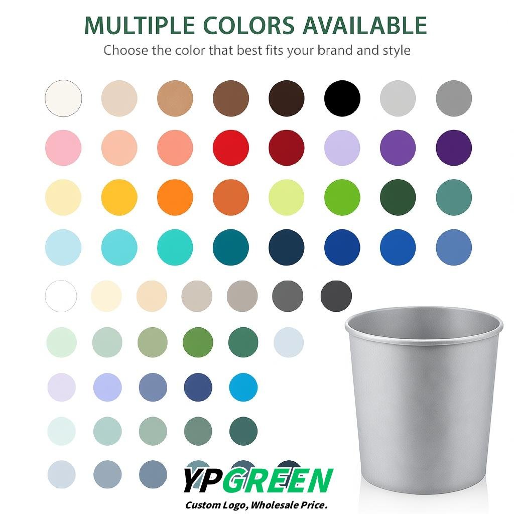 Silver 85 oz Paper Buckets 6.9x5.7x6.3 Inches Cardboard Food Container