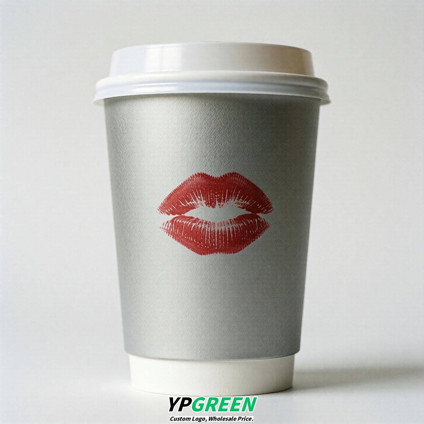Silver Paper Cups with Lips Print 10oz/12oz/16oz/20oz/22oz