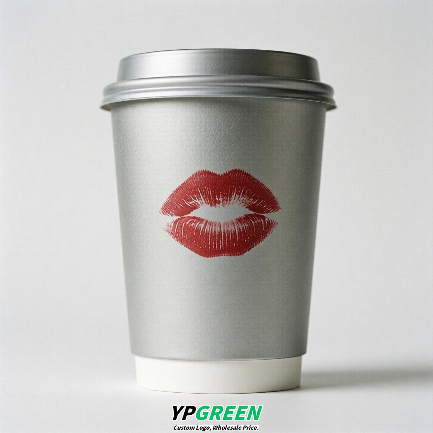 Silver Paper Cups with Lips Print 10oz/12oz/16oz/20oz/22oz