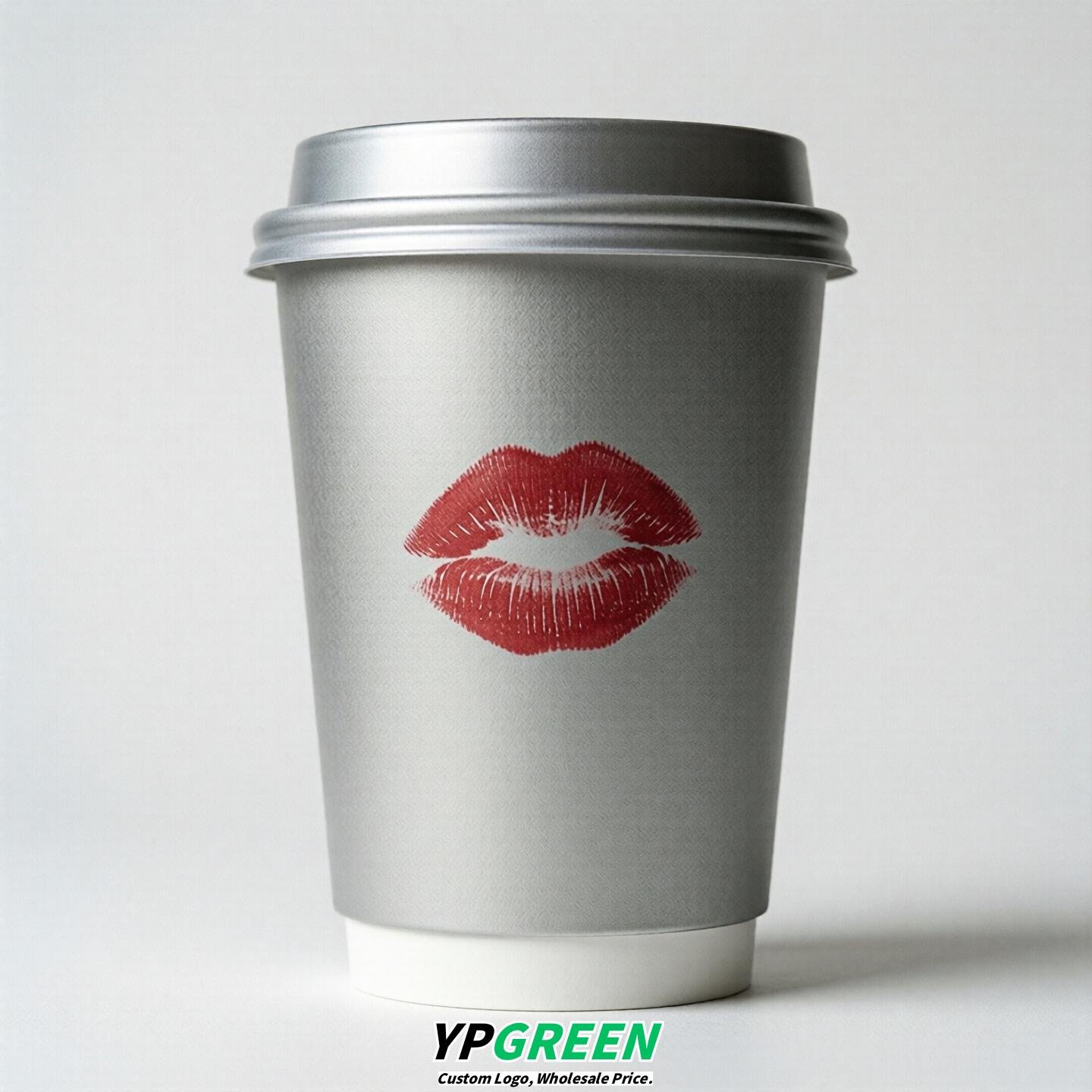 Silver Paper Cups with Lips Print 10oz/12oz/16oz/20oz/22oz