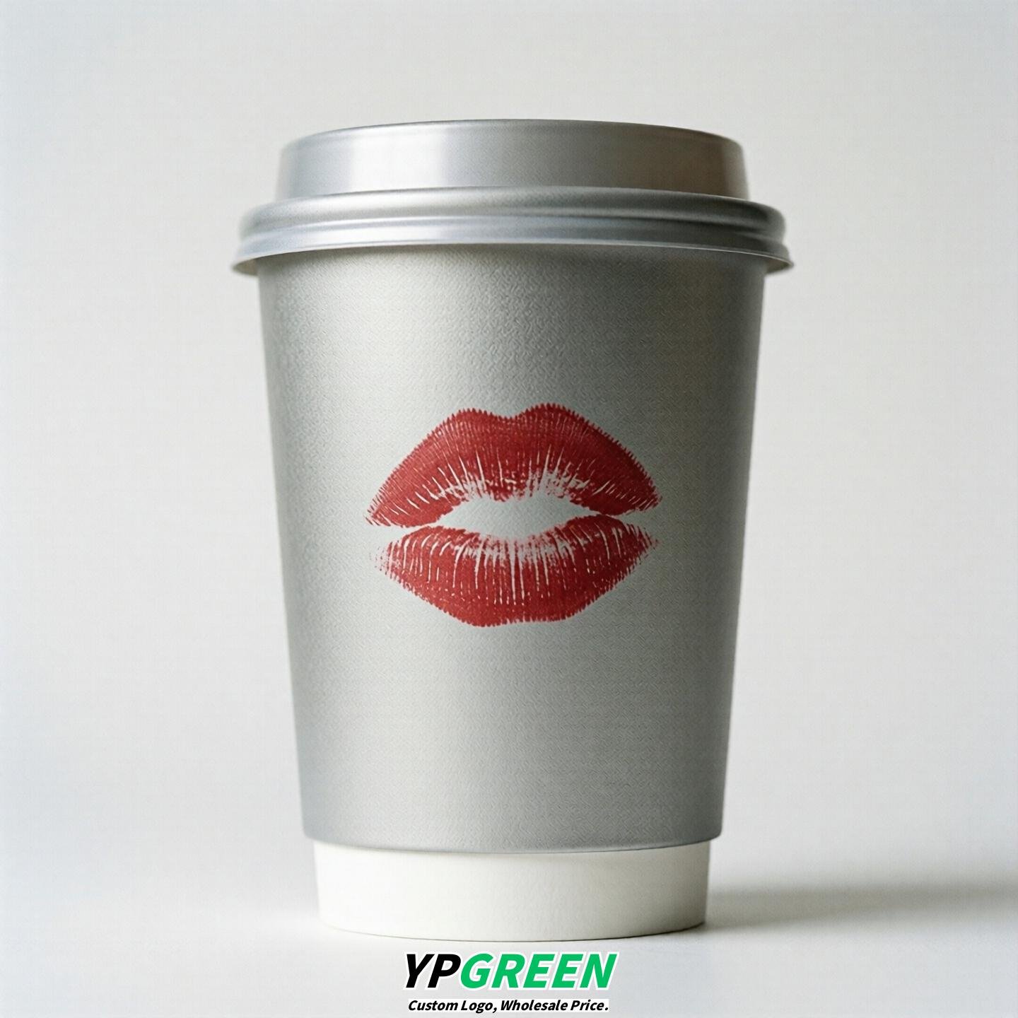 Silver Paper Cups with Lips Print 10oz/12oz/16oz/20oz/22oz