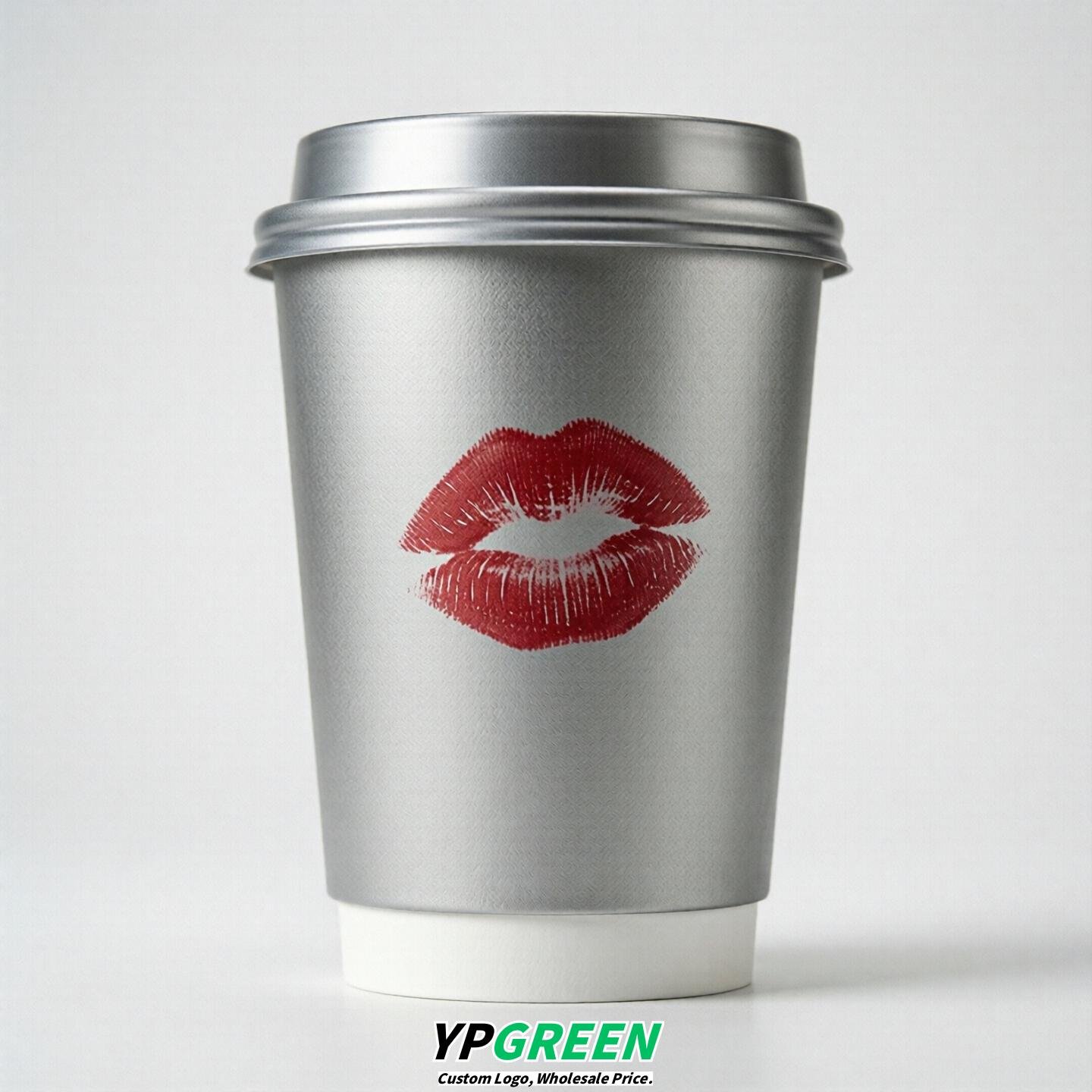 Silver Paper Cups with Lips Print 10oz/12oz/16oz/20oz/22oz