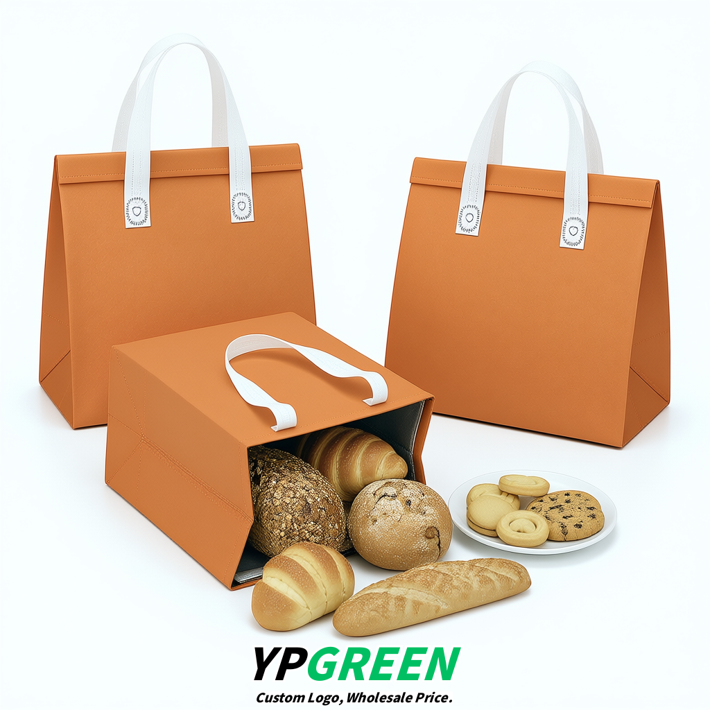 Tangerine 4-Cup insulated take away bags wholesale 9.5 x 9.5 x 6 inches for Hot & Cold Drink Delivery