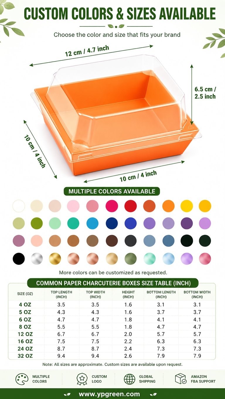 Tangerine Charcuterie Boxes with Clear Lids - 4 inches & 5 inches Disposable Paper Square Food Containers Tangerine Charcuterie Boxes with Clear Lids - 4 inches & 5 inches Disposable Paper Square Food Containers