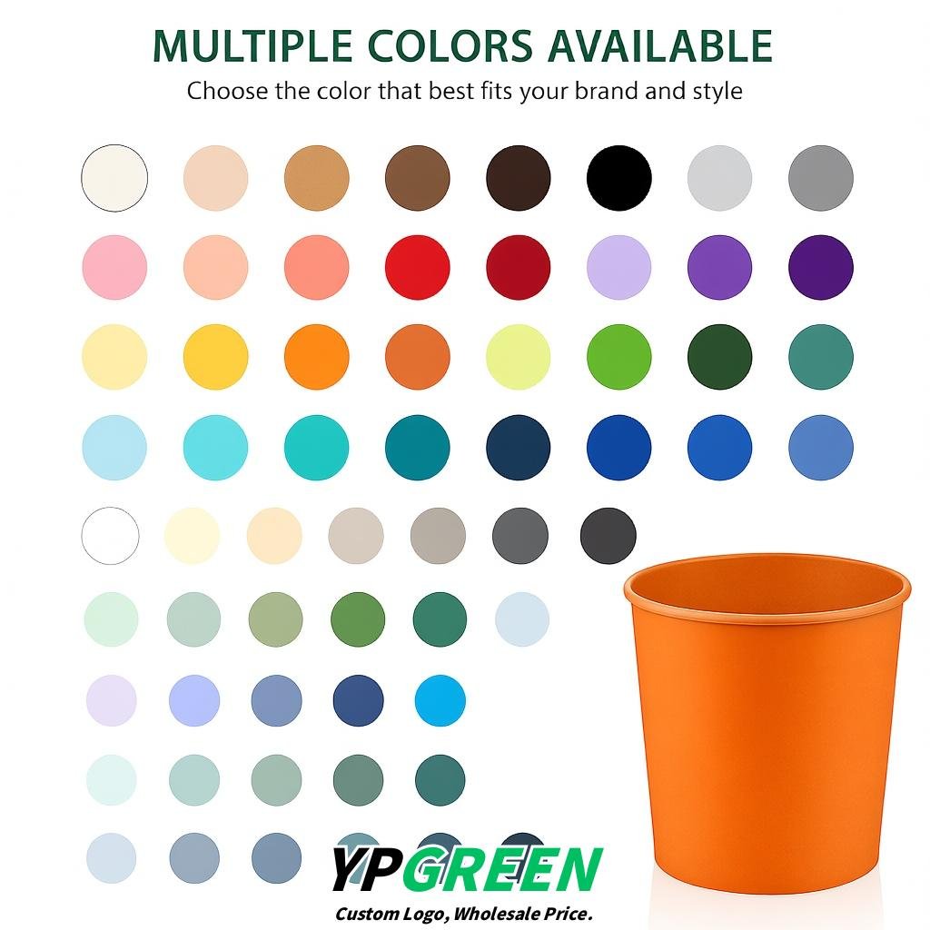 Tangerine 85 oz Paper Buckets 6.9x5.7x6.3 Inches Cardboard Food Container