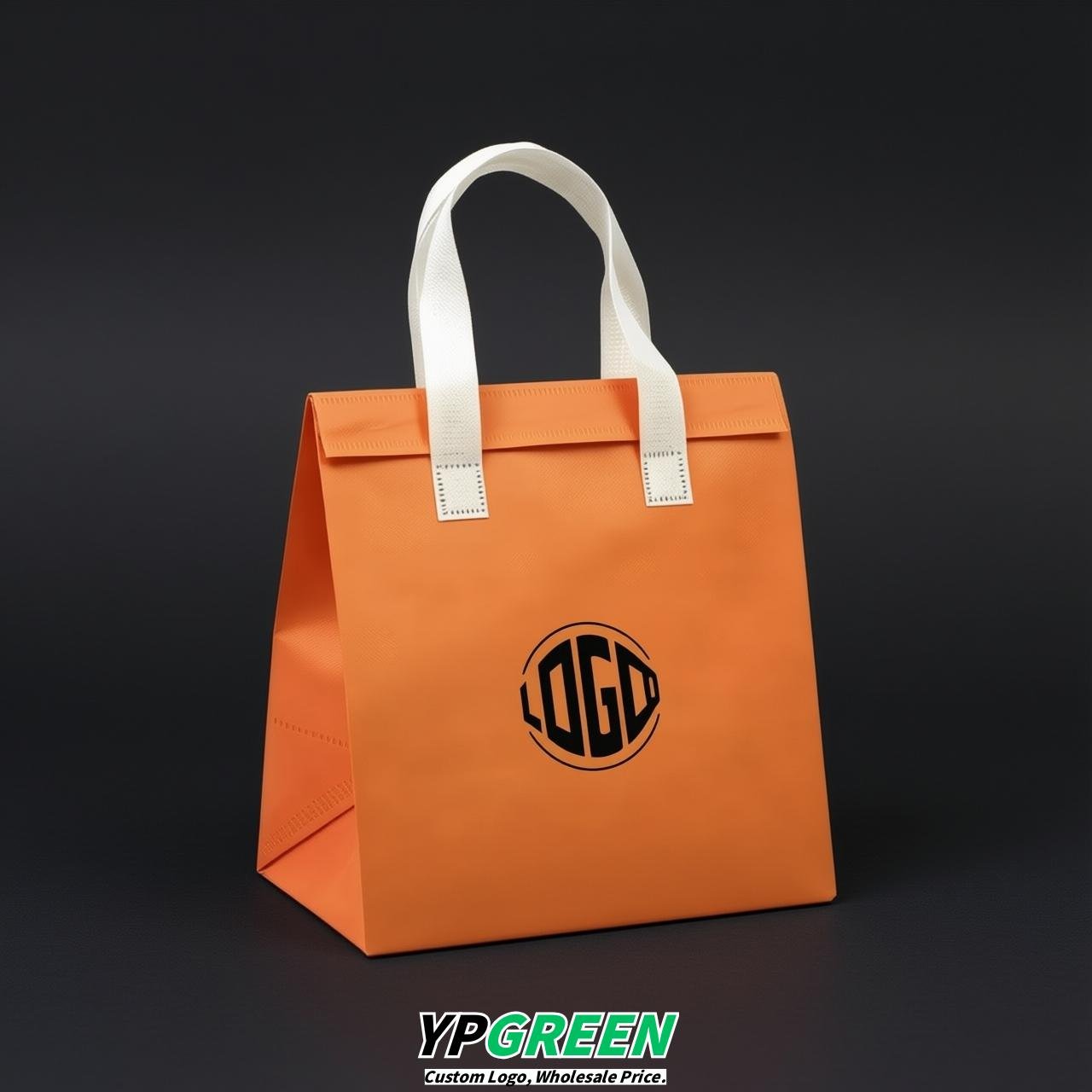 Tangerine 4-Cup insulated take away bags wholesale 9.5 x 9.5 x 6 inches for Hot & Cold Drink Delivery