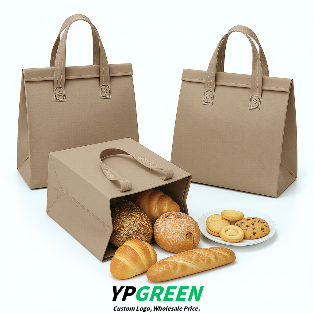 Taupe 4-Cup insulated take away bags wholesale 9.5 x 9.5 x 6 inches for Hot & Cold Drink Delivery