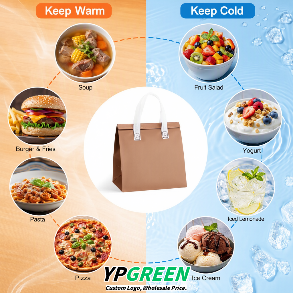 Taupe 4-Cup insulated take away bags wholesale 9.5 x 9.5 x 6 inches for Hot & Cold Drink Delivery