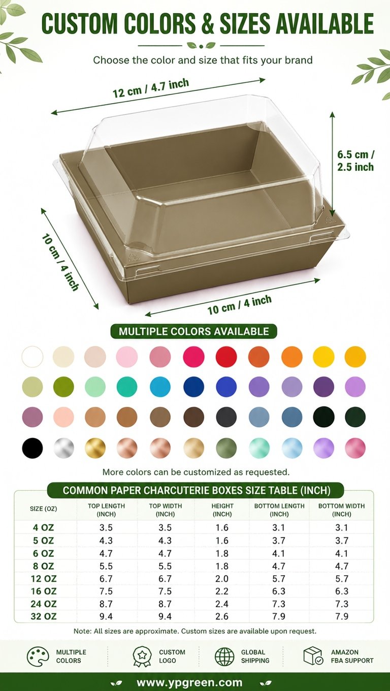 Taupe Charcuterie Boxes with Clear Lids - 4 inches & 5 inches Disposable Paper Square Food Containers Taupe Charcuterie Boxes with Clear Lids - 4 inches & 5 inches Disposable Paper Square Food Containers