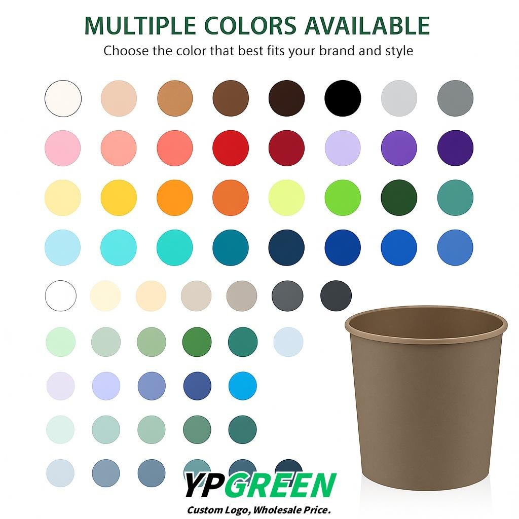 Taupe 85 oz Paper Buckets 6.9x5.7x6.3 Inches Cardboard Food Container
