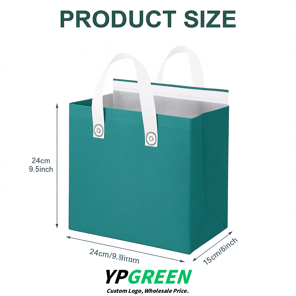 Teal 4-Cup insulated take away bags wholesale 9.5 x 9.5 x 6 inches for Hot & Cold Drink Delivery