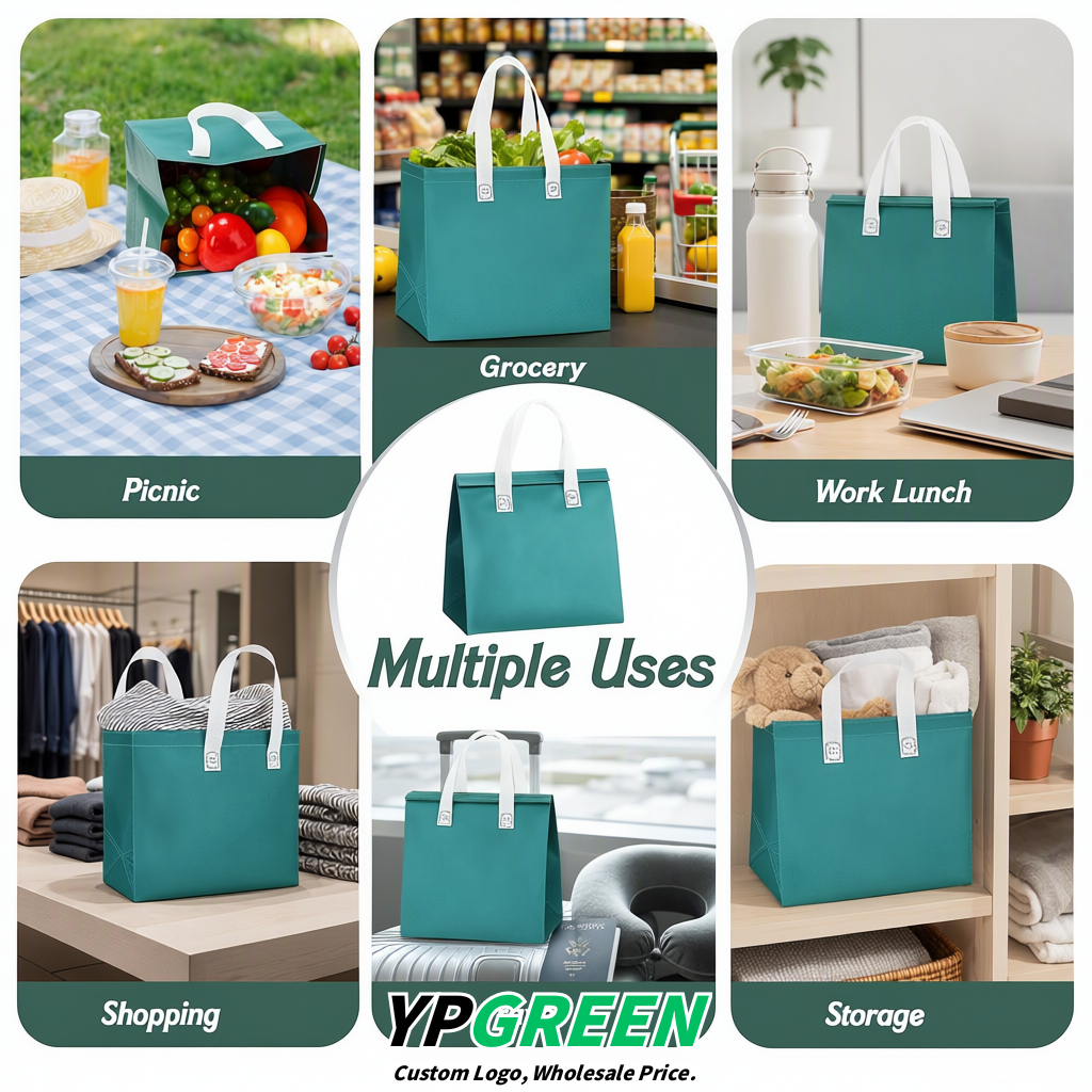 Teal 4-Cup insulated take away bags wholesale 9.5 x 9.5 x 6 inches for Hot & Cold Drink Delivery