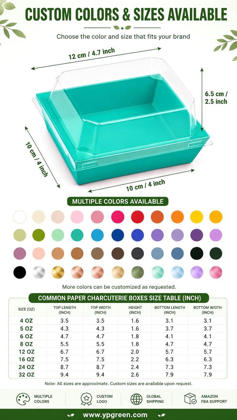 Teal Charcuterie Boxes with Clear Lids - 4 inches & 5 inches Disposable Paper Square Food Containers Teal Charcuterie Boxes with Clear Lids - 4 inches & 5 inches Disposable Paper Square Food Containers