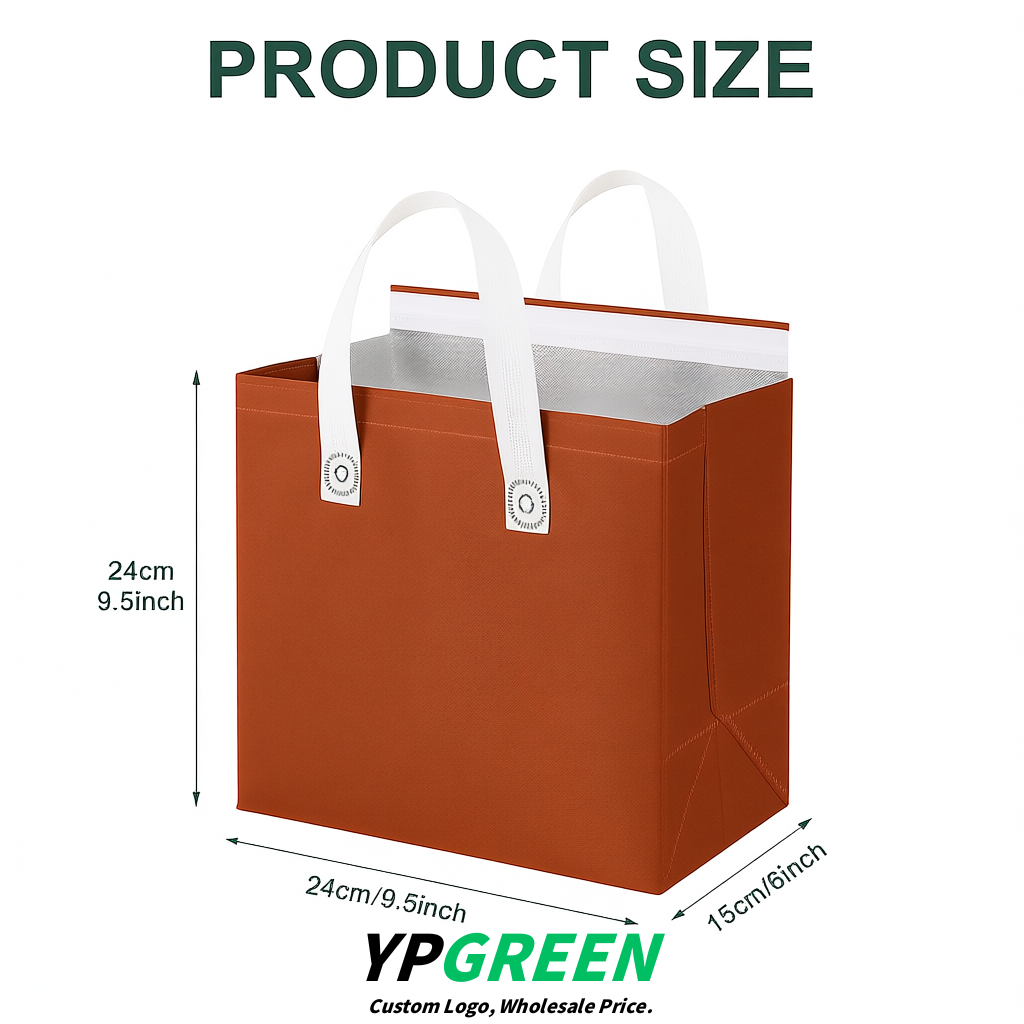 Terracotta 4-Cup insulated take away bags wholesale 9.5 x 9.5 x 6 inches for Hot & Cold Drink Delivery