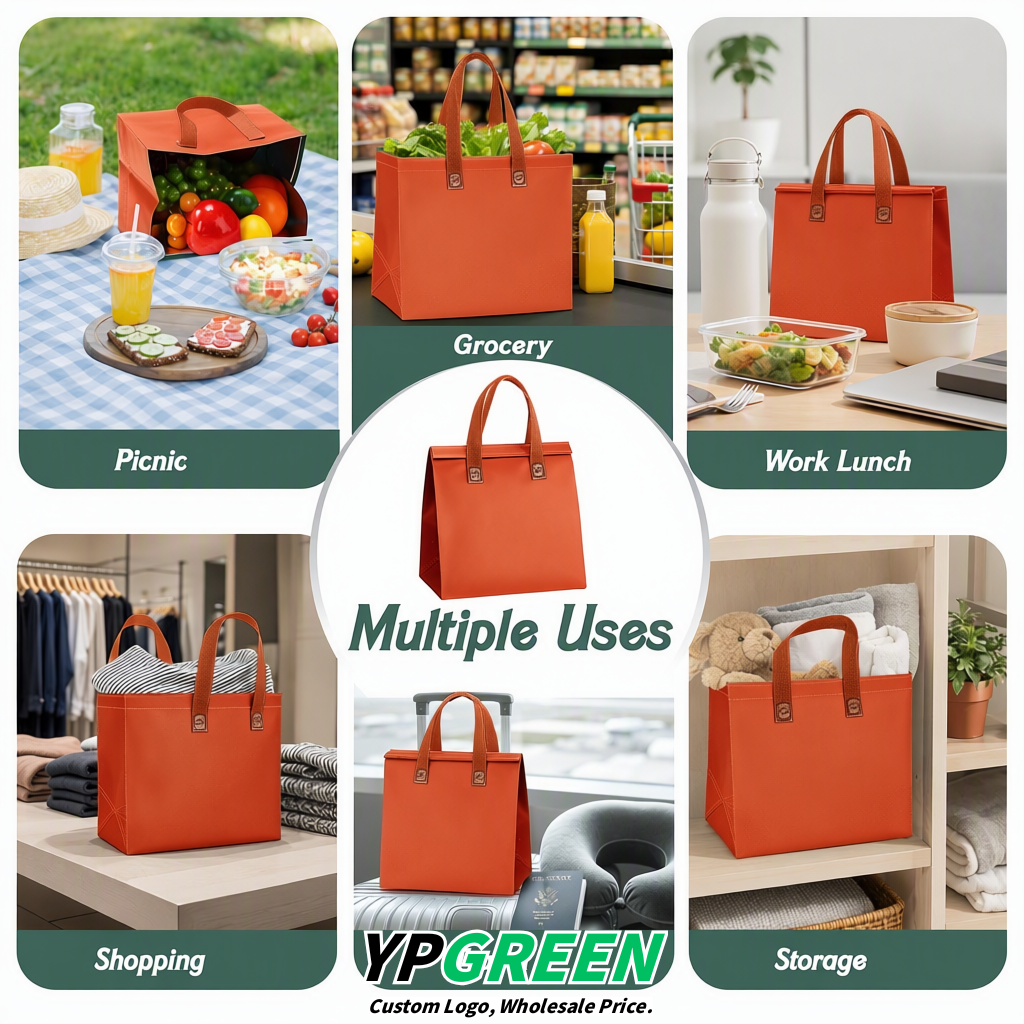Terracotta 4-Cup insulated take away bags wholesale 9.5 x 9.5 x 6 inches for Hot & Cold Drink Delivery