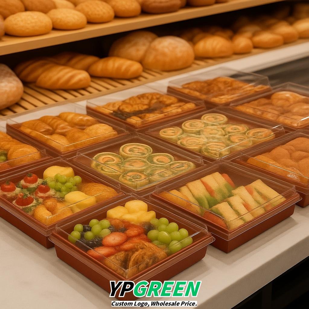 Terracotta Charcuterie Boxes with Clear Lids - 4 inches & 5 inches Disposable Paper Square Food Containers