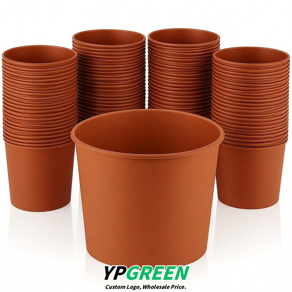 Terracotta 85 oz Paper Buckets 6.9x5.7x6.3 Inches Cardboard Food Container