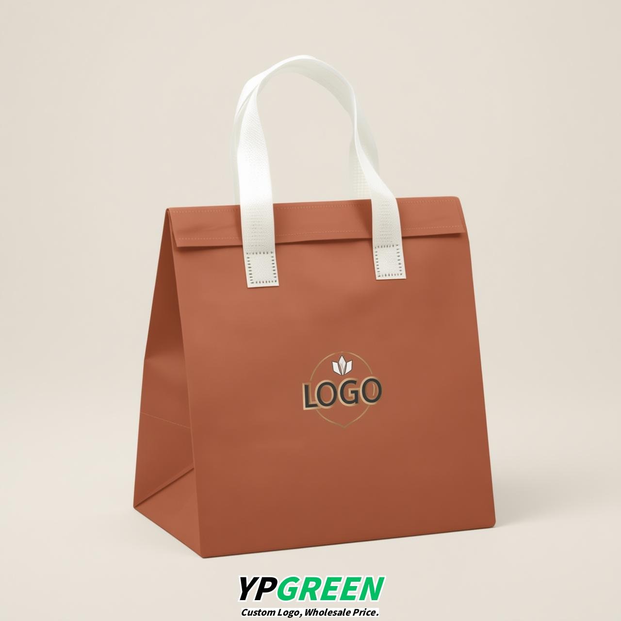 Terracotta 4-Cup insulated take away bags wholesale 9.5 x 9.5 x 6 inches for Hot & Cold Drink Delivery