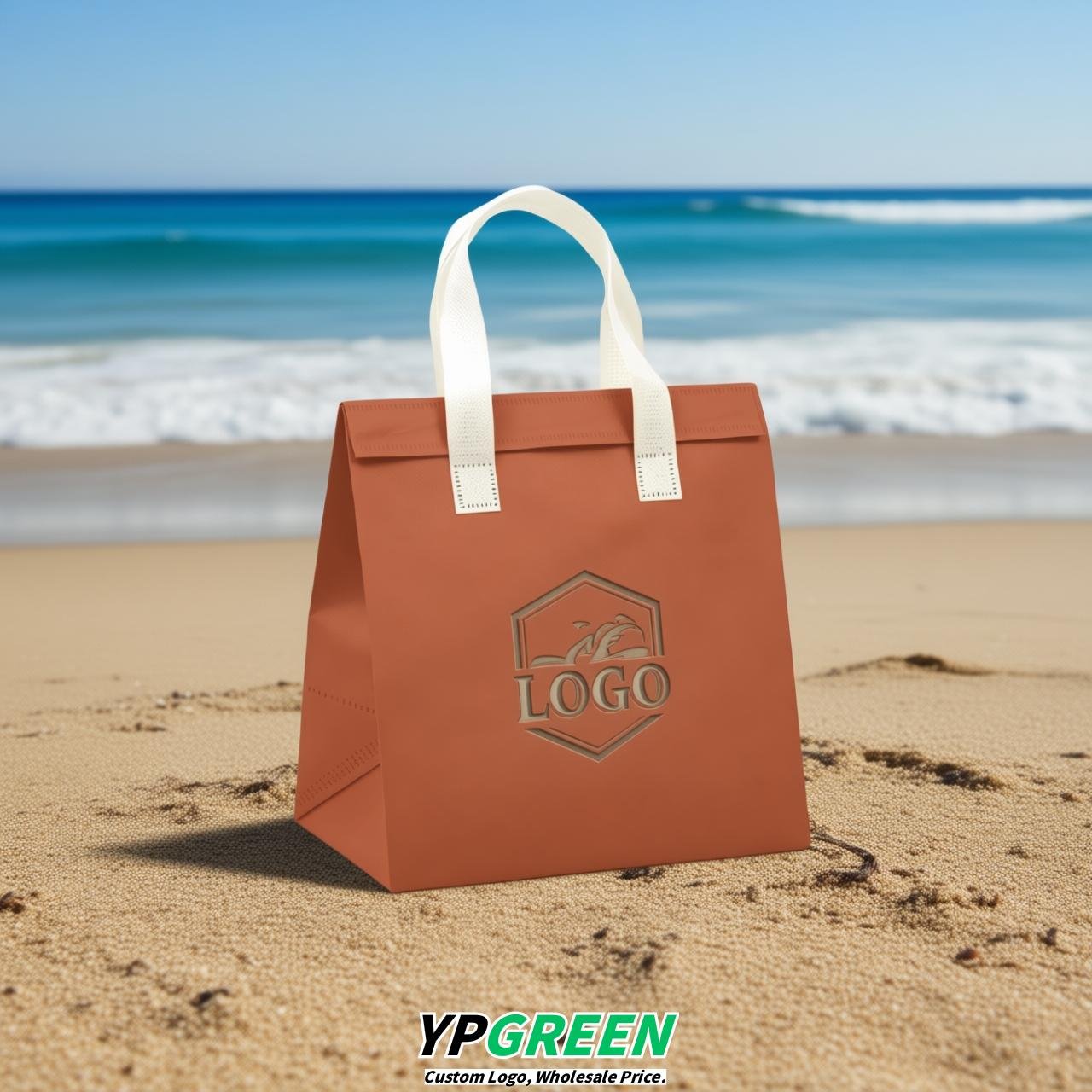 Terracotta 4-Cup insulated take away bags wholesale 9.5 x 9.5 x 6 inches for Hot & Cold Drink Delivery