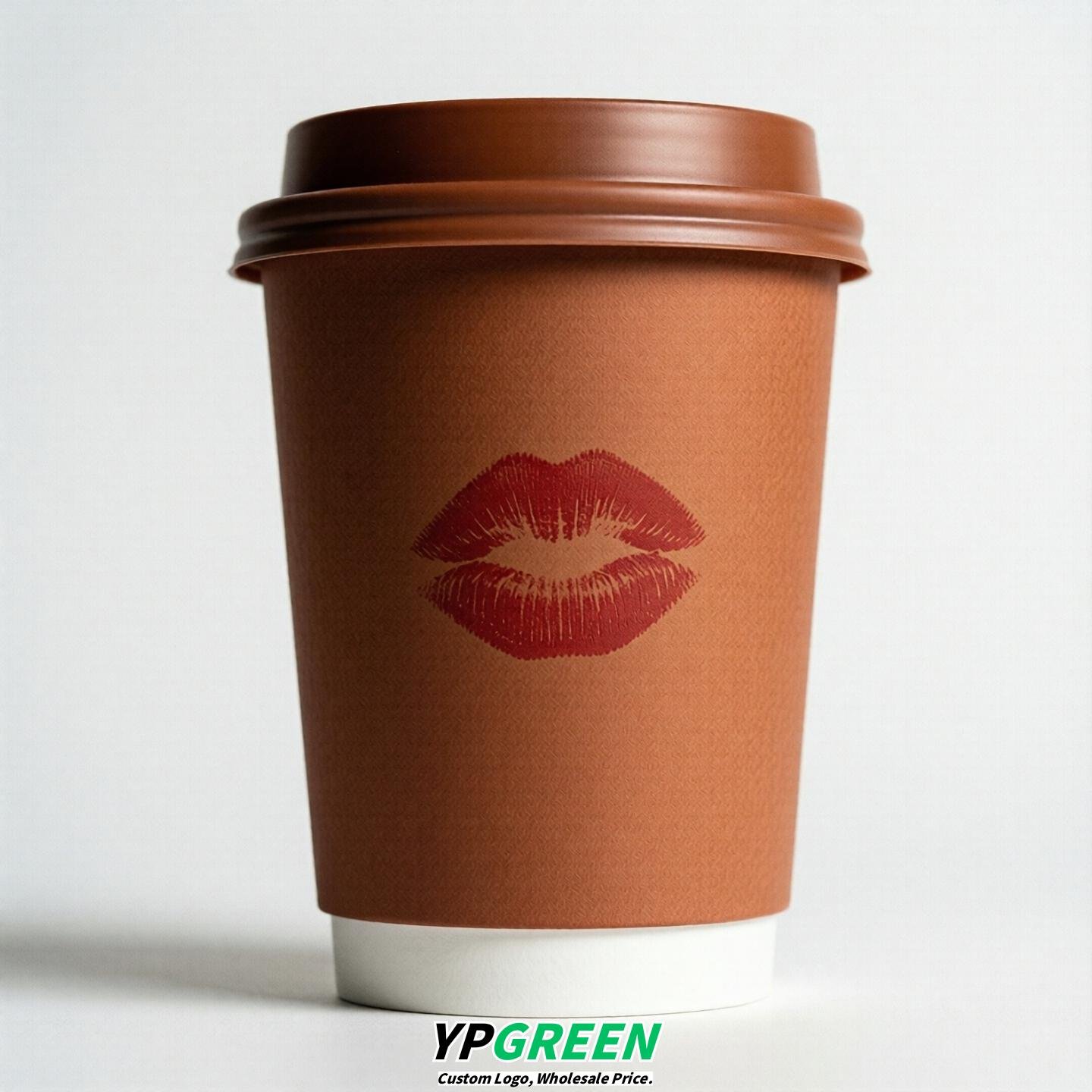 Terracotta Paper Cups with Lips Print 10oz/12oz/16oz/20oz/22oz