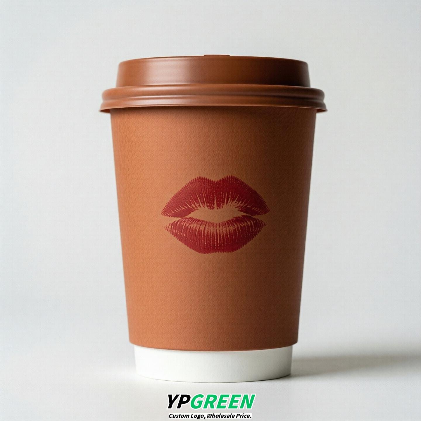 Terracotta Paper Cups with Lips Print 10oz/12oz/16oz/20oz/22oz