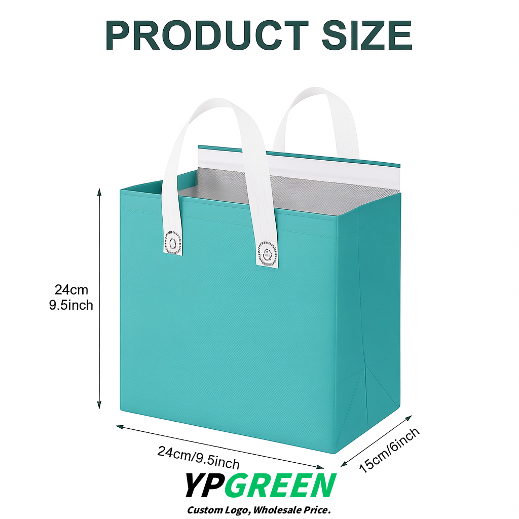Turquoise 4-Cup insulated take away bags wholesale 9.5 x 9.5 x 6 inches for Hot & Cold Drink Delivery