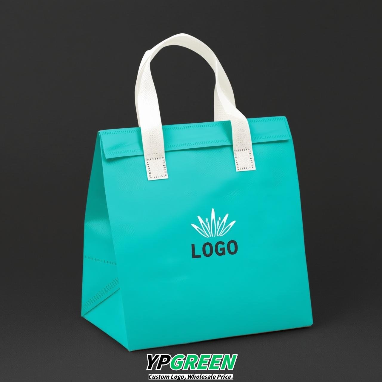 Turquoise 4-Cup insulated take away bags wholesale 9.5 x 9.5 x 6 inches for Hot & Cold Drink Delivery