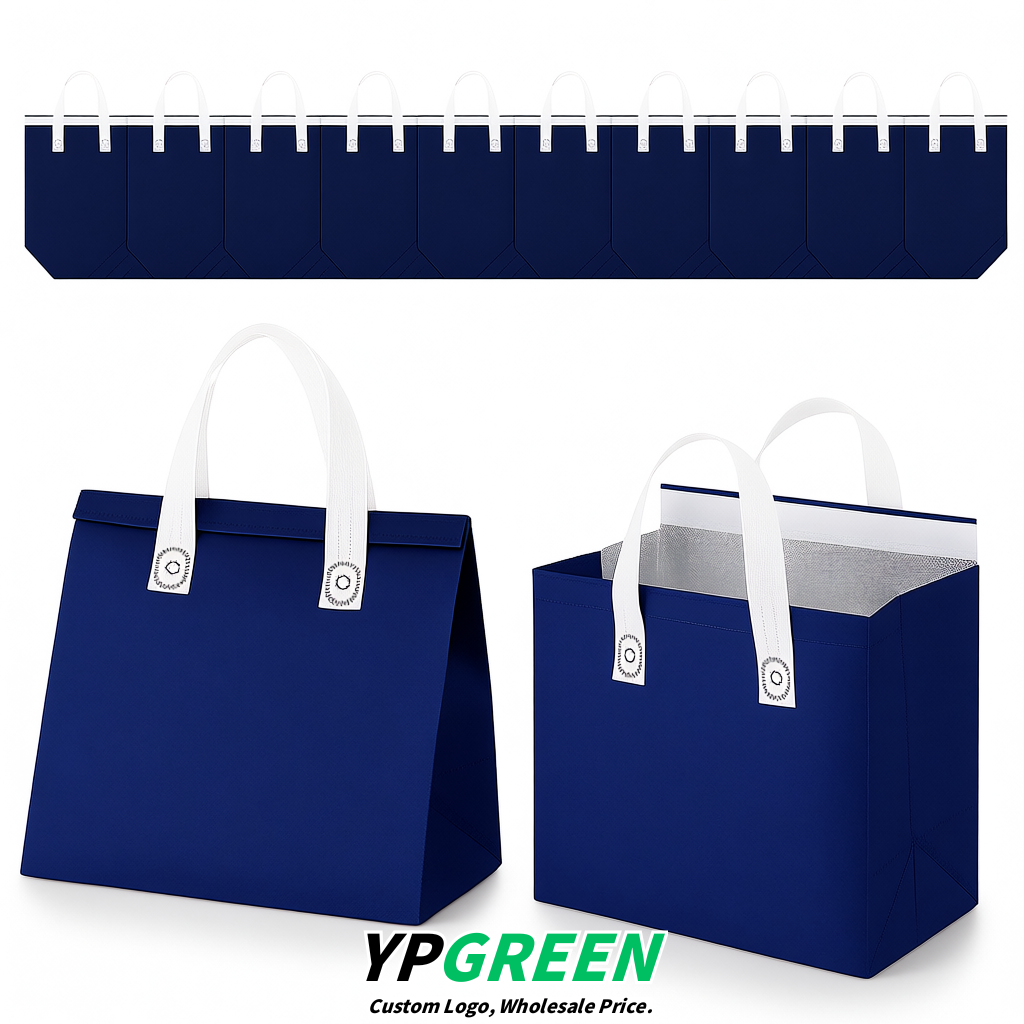 Ultramarine 4-Cup insulated take away bags wholesale 9.5 x 9.5 x 6 inches for Hot & Cold Drink Delivery