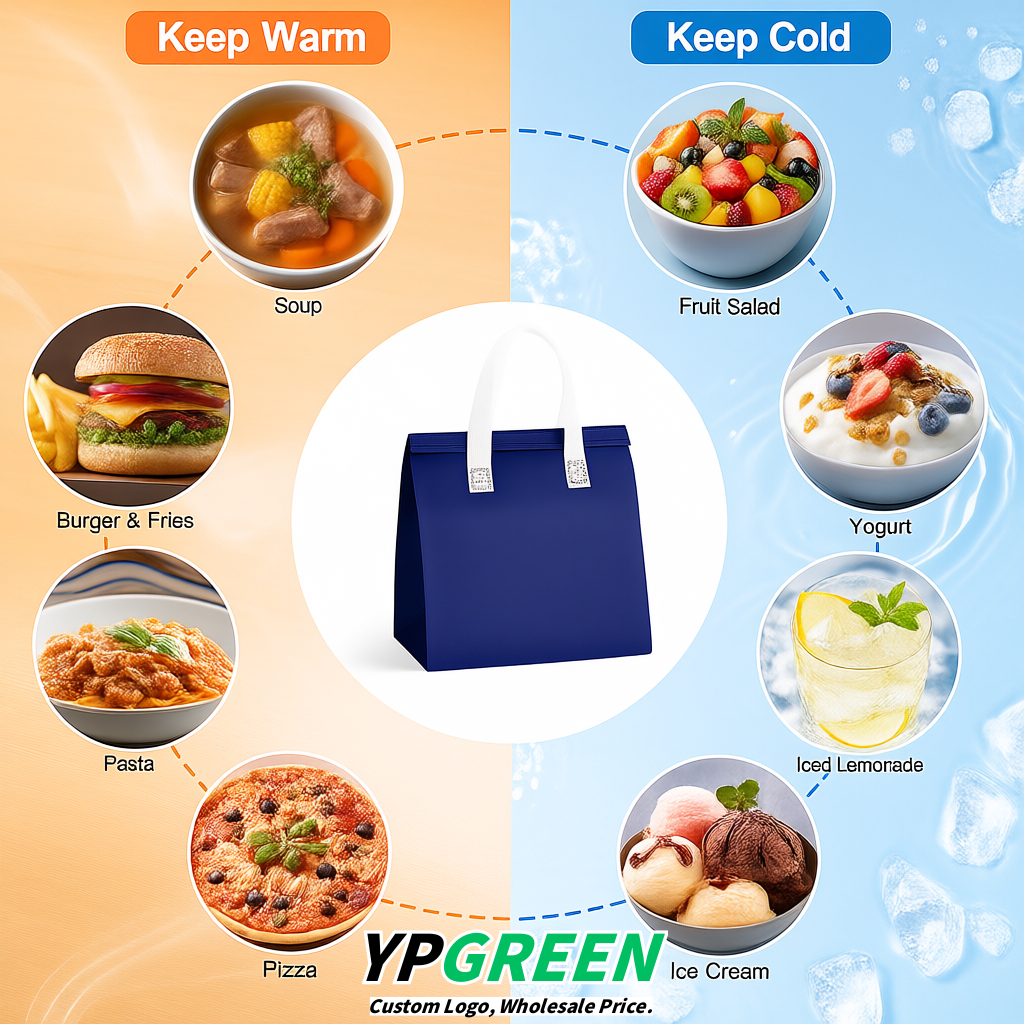 Ultramarine 4-Cup insulated take away bags wholesale 9.5 x 9.5 x 6 inches for Hot & Cold Drink Delivery