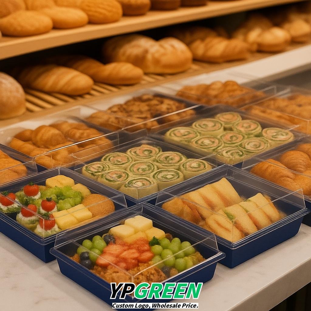 Ultramarine Charcuterie Boxes with Clear Lids - 4 inches & 5 inches Disposable Paper Square Food Containers