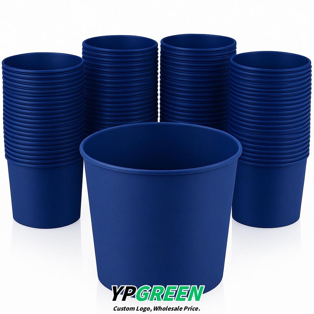 Ultramarine 85 oz Paper Buckets 6.9x5.7x6.3 Inches Cardboard Food Container