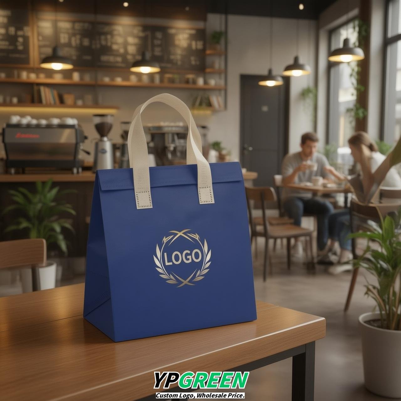 Ultramarine 4-Cup insulated take away bags wholesale 9.5 x 9.5 x 6 inches for Hot & Cold Drink Delivery