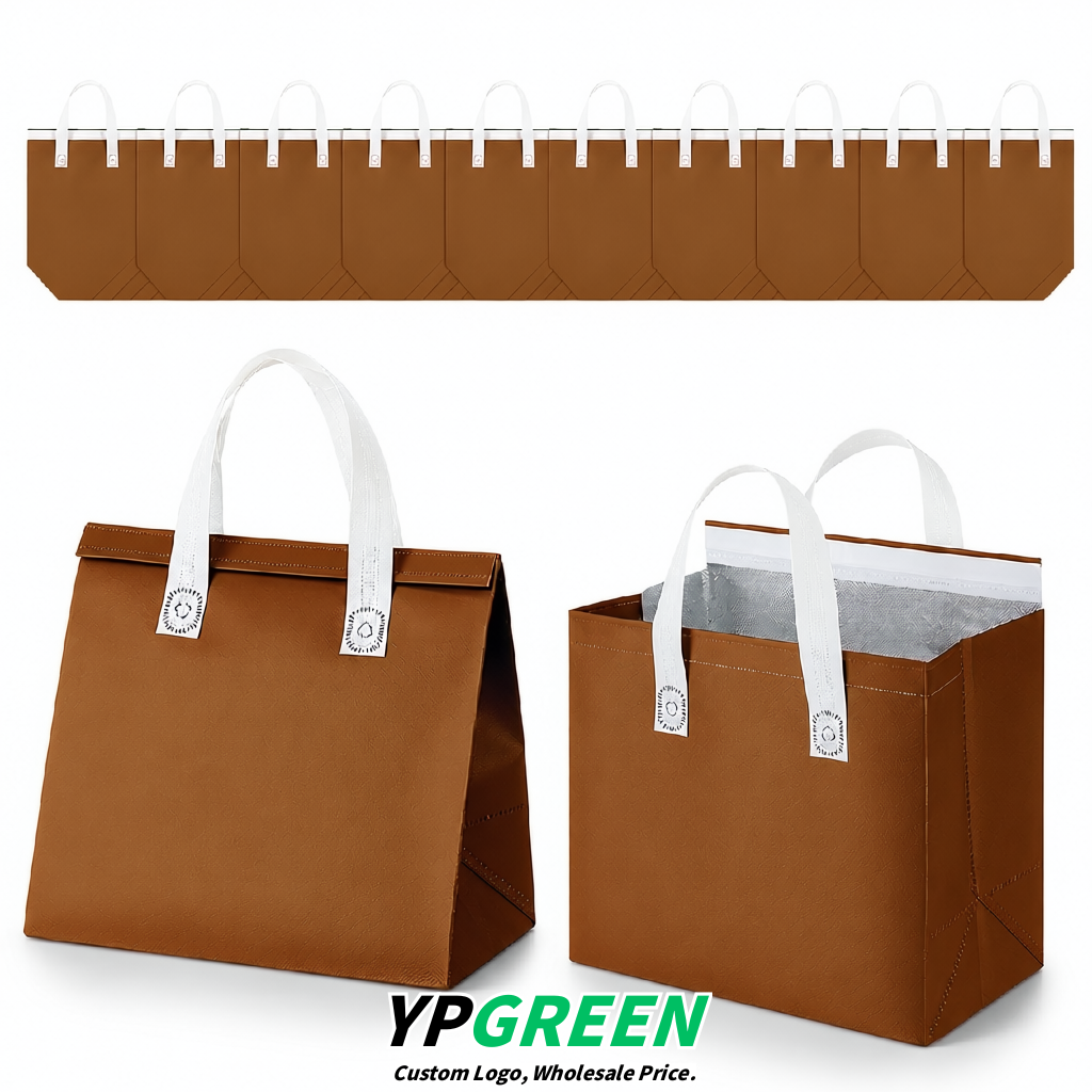 Umber 4-Cup insulated take away bags wholesale 9.5 x 9.5 x 6 inches for Hot & Cold Drink Delivery