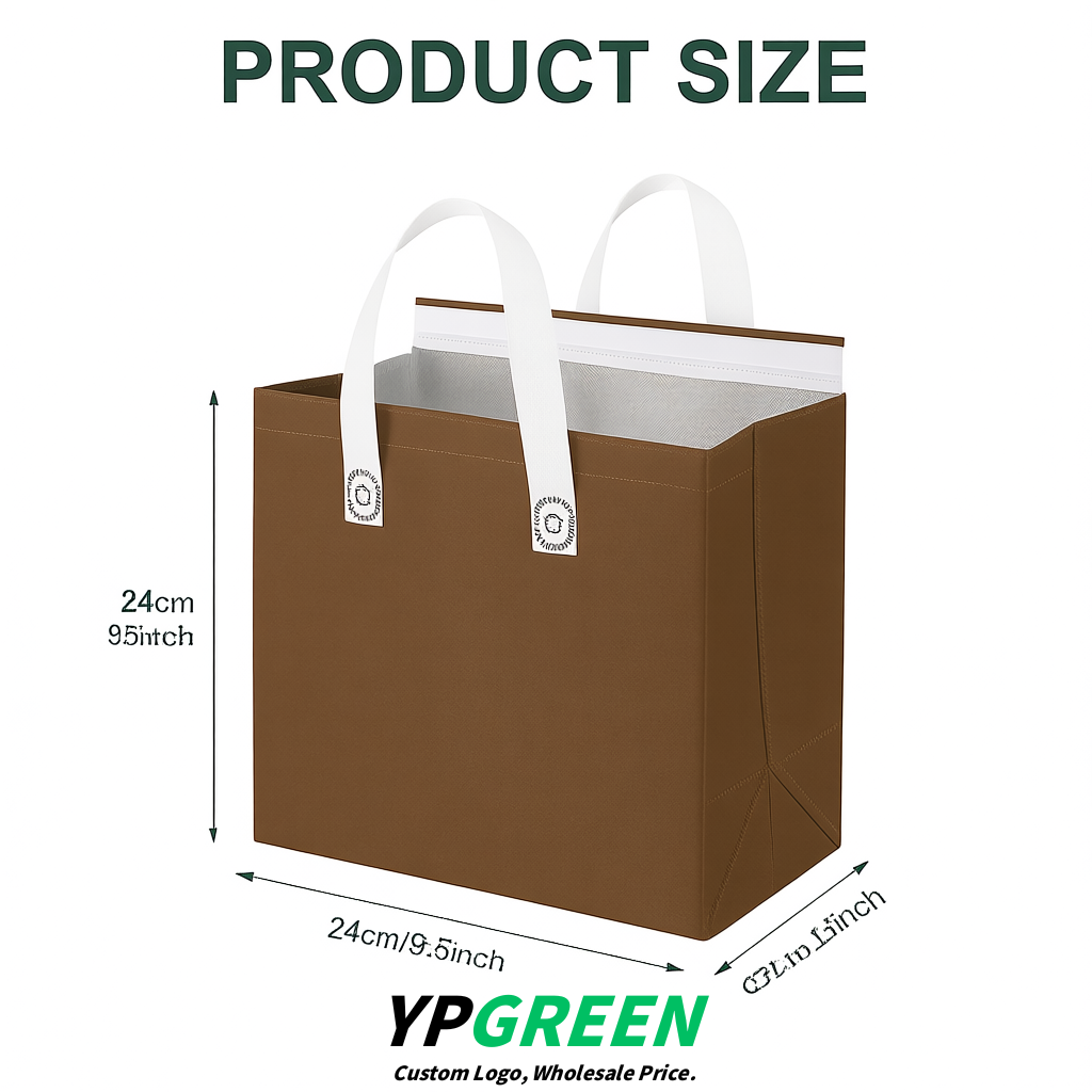 Umber 4-Cup insulated take away bags wholesale 9.5 x 9.5 x 6 inches for Hot & Cold Drink Delivery