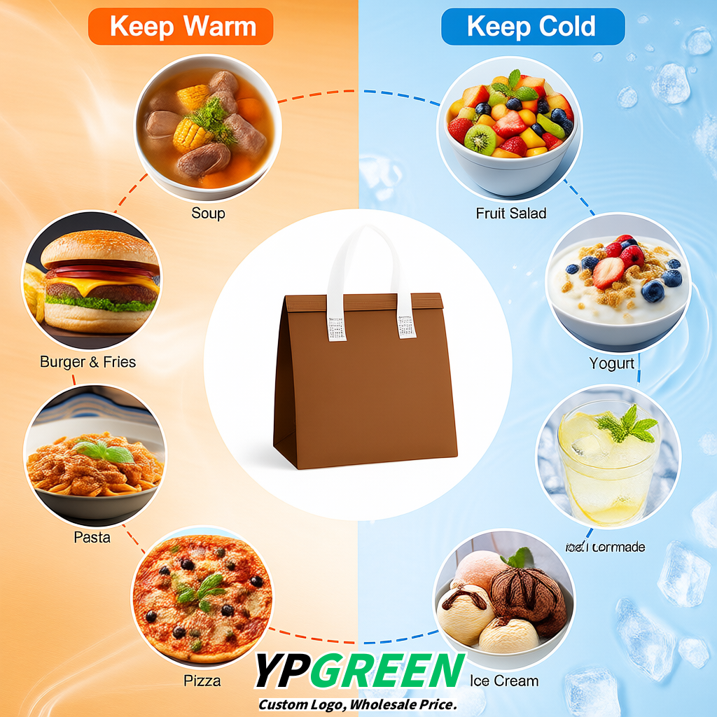 Umber 4-Cup insulated take away bags wholesale 9.5 x 9.5 x 6 inches for Hot & Cold Drink Delivery