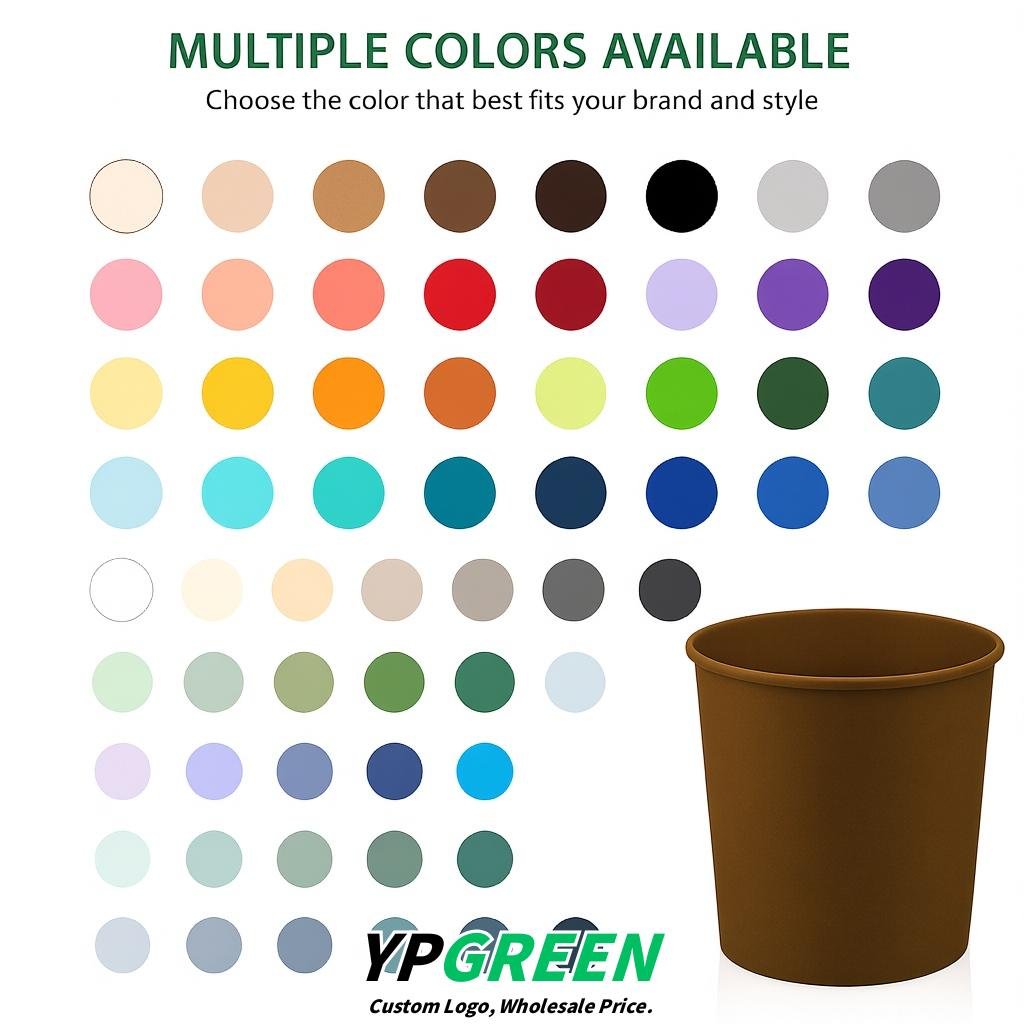 Umber 85 oz Paper Buckets 6.9x5.7x6.3 Inches Cardboard Food Container