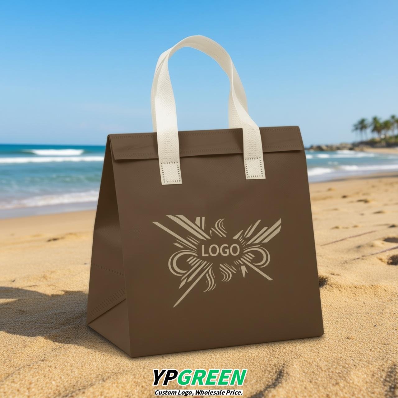 Umber 4-Cup insulated take away bags wholesale 9.5 x 9.5 x 6 inches for Hot & Cold Drink Delivery