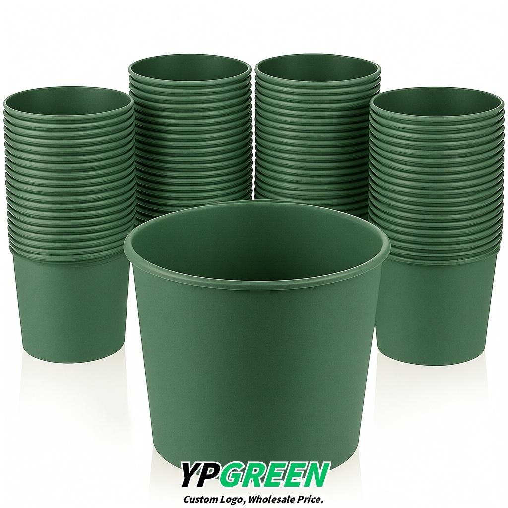 Verdigris 85 oz Paper Buckets 6.9x5.7x6.3 Inches Cardboard Food Container