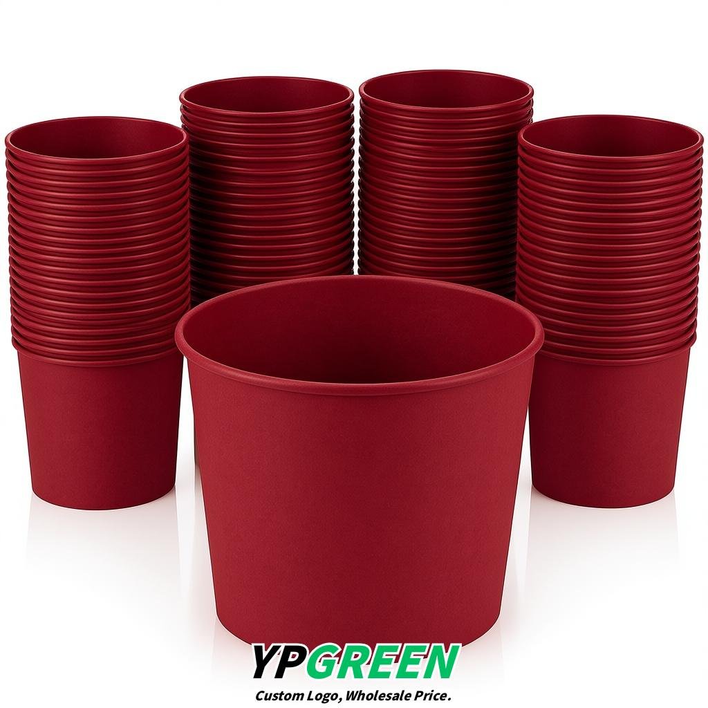 Vermilion 85 oz Paper Buckets 6.9x5.7x6.3 Inches Cardboard Food Container