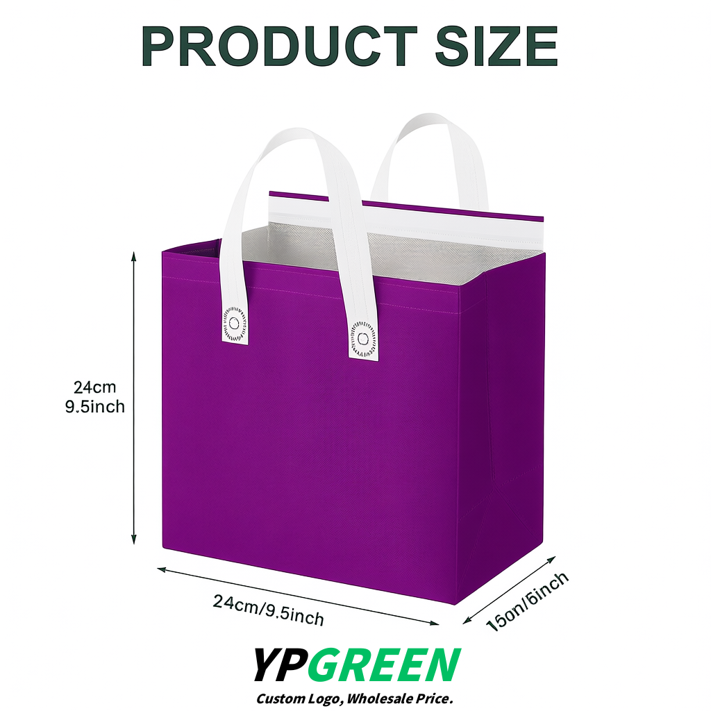 Violet 4-Cup insulated take away bags wholesale 9.5 x 9.5 x 6 inches for Hot & Cold Drink Delivery
