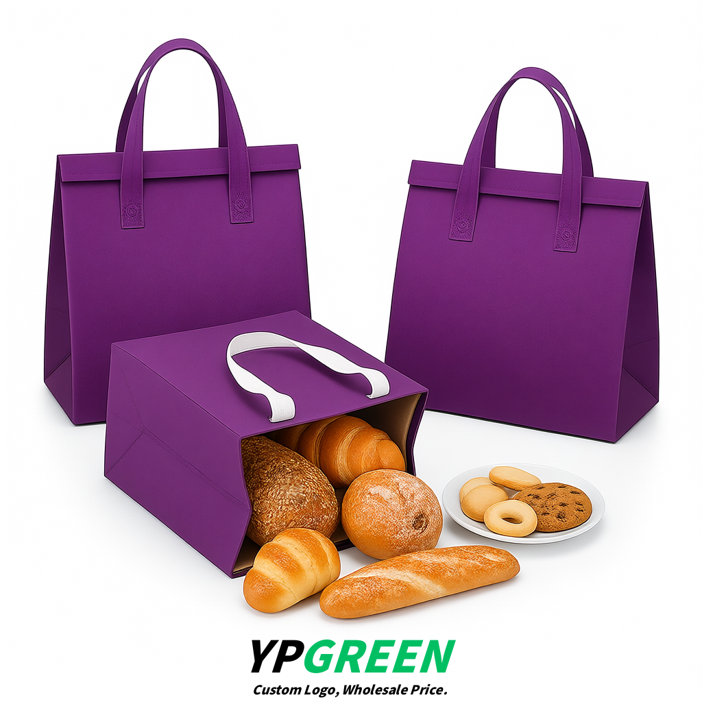 Violet 4-Cup insulated take away bags wholesale 9.5 x 9.5 x 6 inches for Hot & Cold Drink Delivery