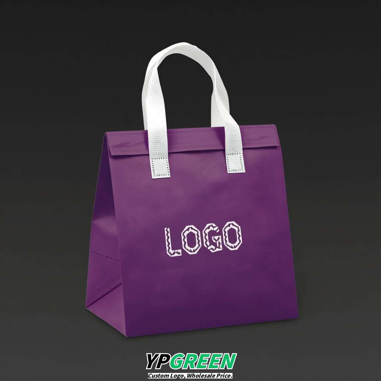 Violet 4-Cup insulated take away bags wholesale 9.5 x 9.5 x 6 inches for Hot & Cold Drink Delivery