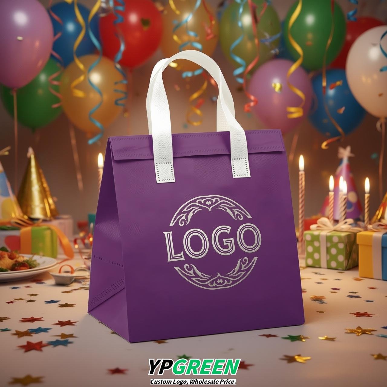 Violet 4-Cup insulated take away bags wholesale 9.5 x 9.5 x 6 inches for Hot & Cold Drink Delivery