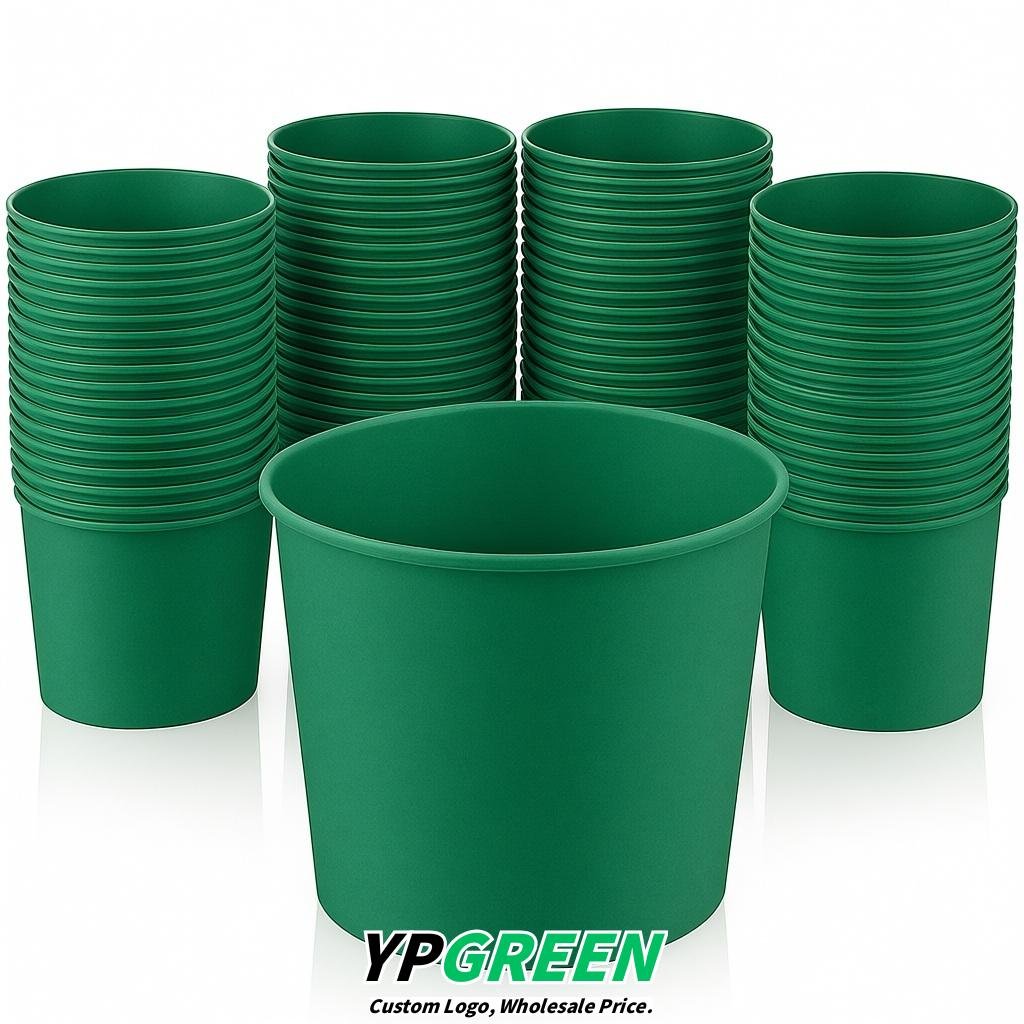 Viridian 85 oz Paper Buckets 6.9x5.7x6.3 Inches Cardboard Food Container