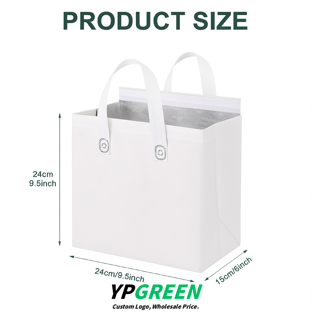 White 4-Cup insulated take away bags wholesale 9.5 x 9.5 x 6 inches for Hot & Cold Drink Delivery