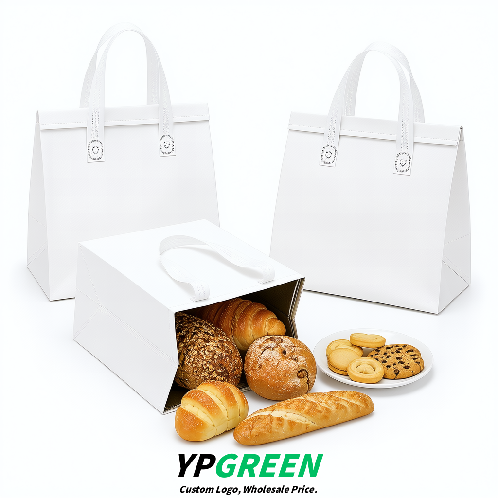 White 4-Cup insulated take away bags wholesale 9.5 x 9.5 x 6 inches for Hot & Cold Drink Delivery